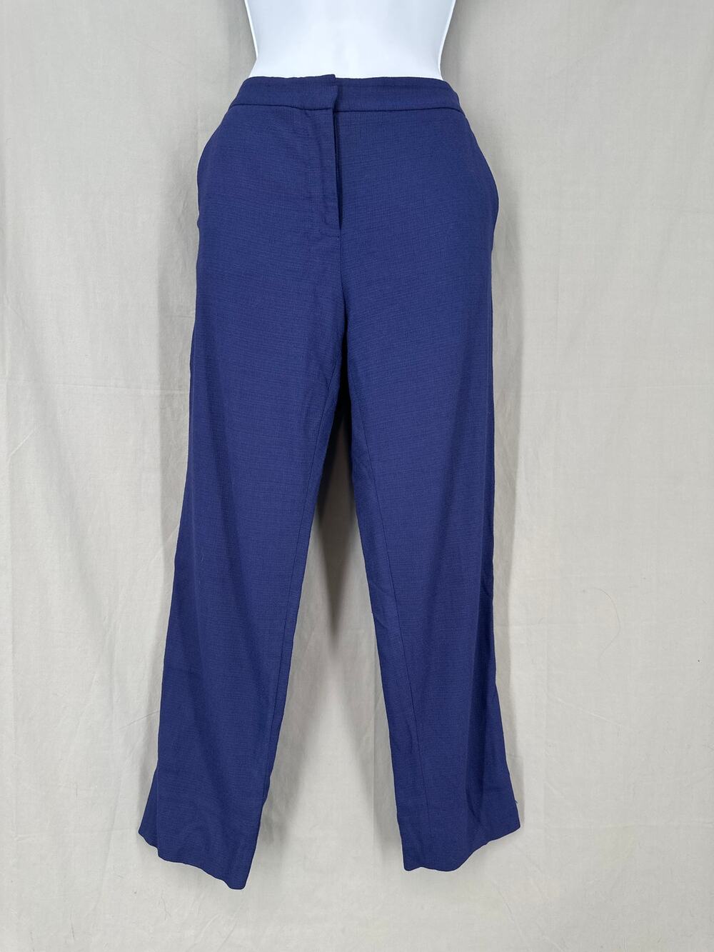 Diane Von Furstenberg Pants Womens 6 Blue Trousers Georgia Mid Rise Crop Stretch